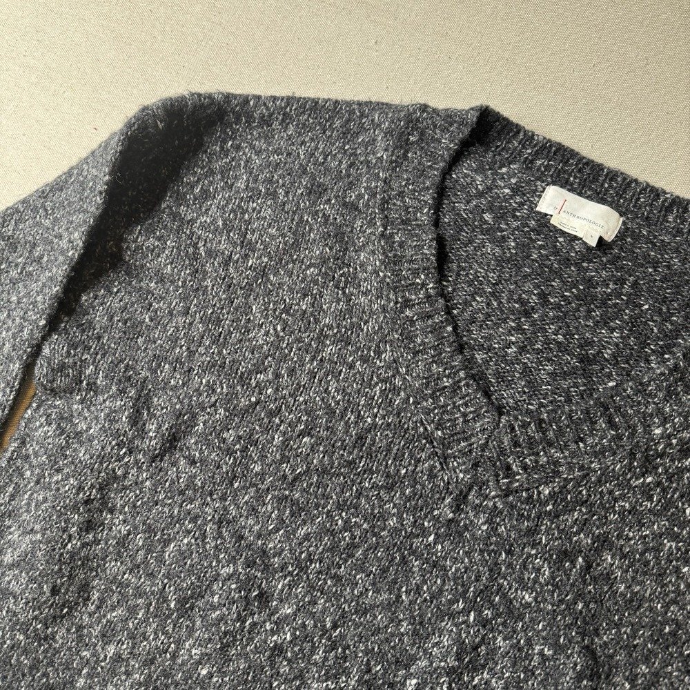 Anthropologie Maggie Sweater Bell Sleeve Oversized Boxy Black Women's Size Small